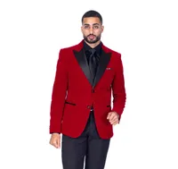 Solid Velvet Peak Lapel Blazer