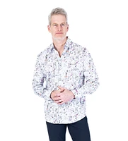 Modern Floral Print "Petal" Sport Shirt - Purple