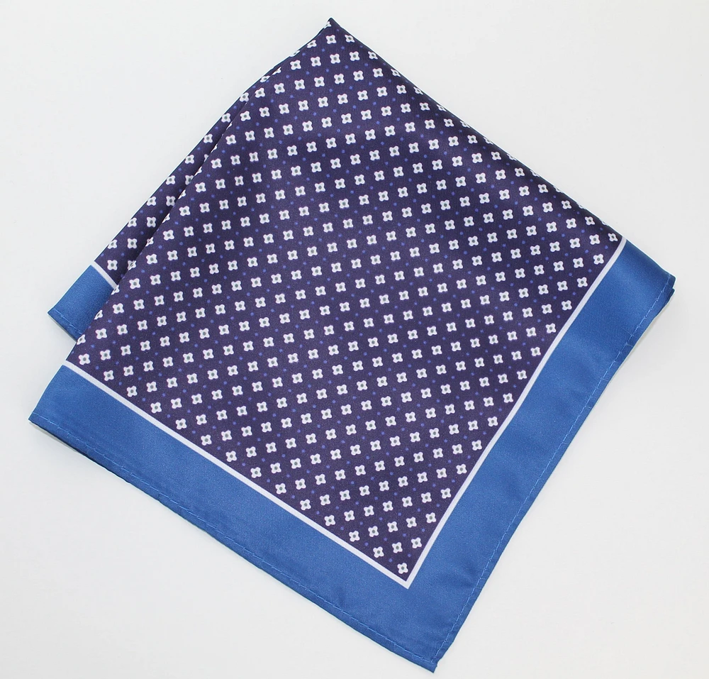 Floral Pocket Square - Navy