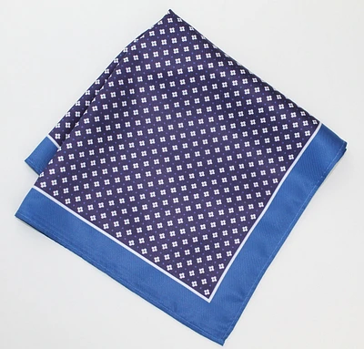 Floral Pocket Square - Navy