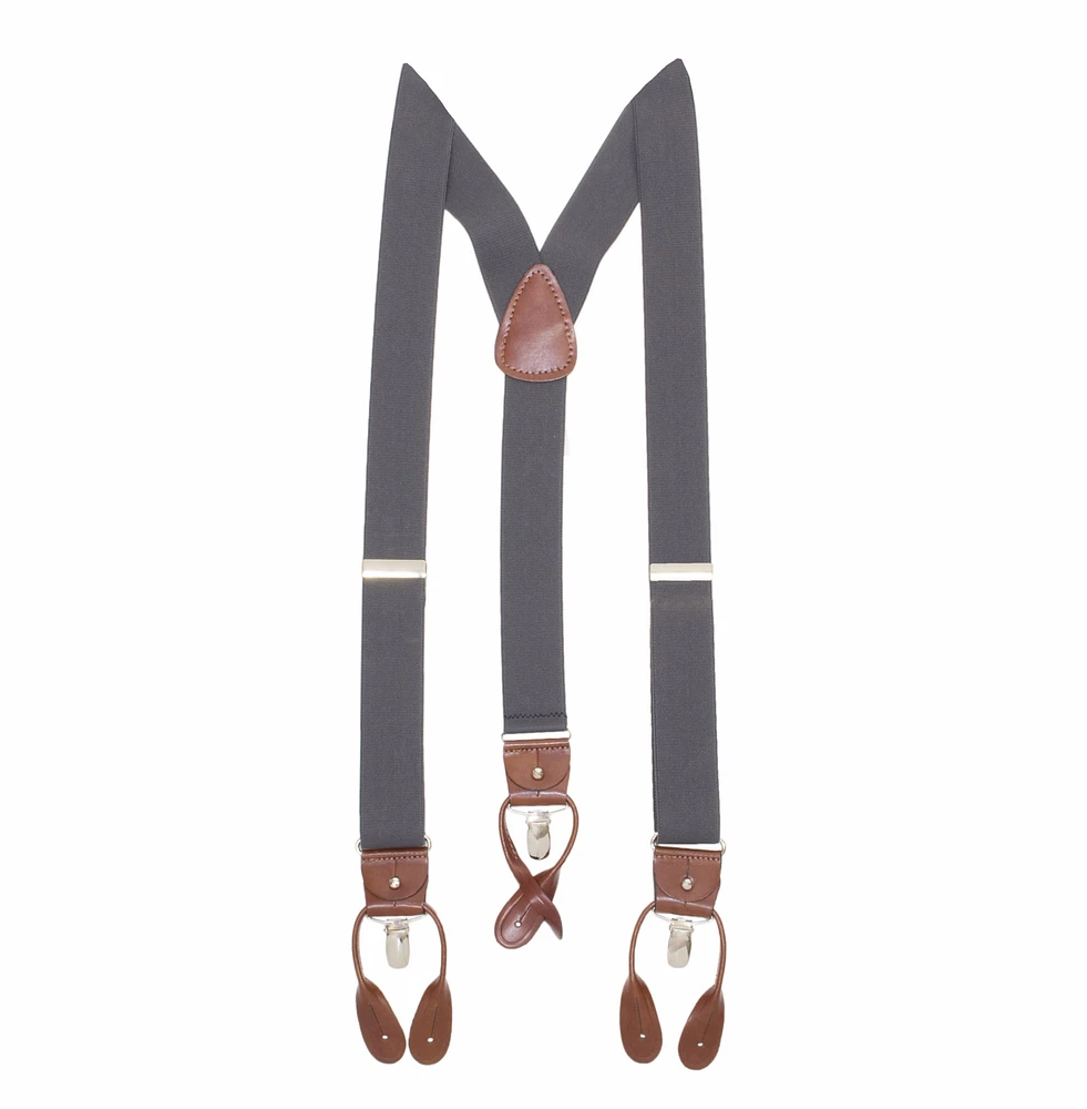 Stretch Adjustable Suspenders - Charcoal