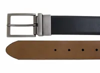 Reversible Square Buckle Belt - Black / Tan