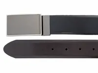 Reversible Plaque Buckle Belt - Black / Brown