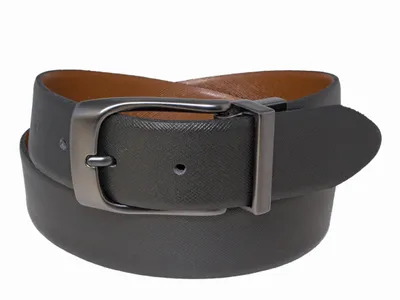 Reversible Curved Buckle Belt - Black / Brown