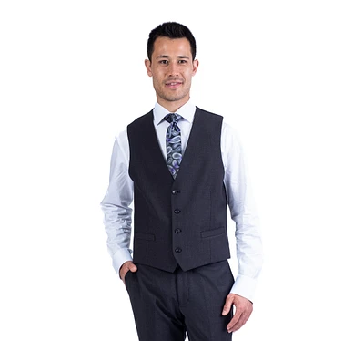 Wool/Stretch Separates Vest - Charcoal