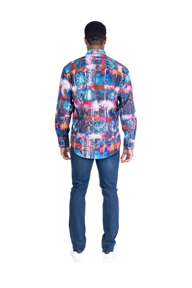 Large Floral Print "Helios" Shirt - Multi-Colour