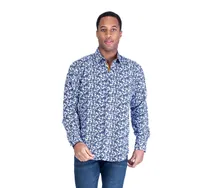 Floral Print "Mory" Shirt - Blue/White