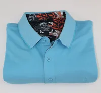 Textured Polo - Aqua