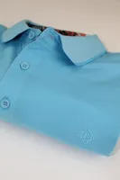 Textured Polo - Aqua