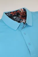 Textured Polo - Aqua