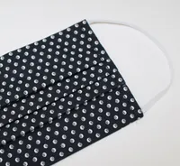 Polka Dot Italian Print Face Mask w/ Nose Wire - Navy w/White