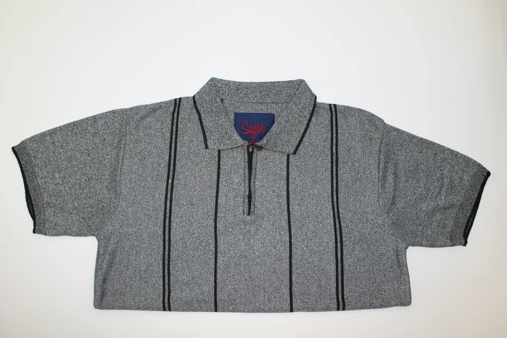 Zippered Polo - Grey / Black