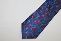 Microfibre Floral Tie - Burgundy / Blue