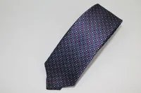 Pure Silk Geometrical Tie - Navy / Burgundy