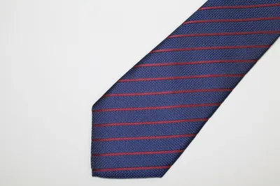 Poly/Silk Stripe Tie - Burgundy / Blue