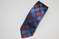 Microfibre Plaid Tie - Burgundy / Blue