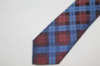 Microfibre Plaid Tie - Burgundy / Blue