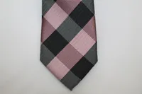Boys Large Check Tie - Pink