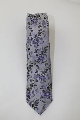 Boys Floral Tie - Purple