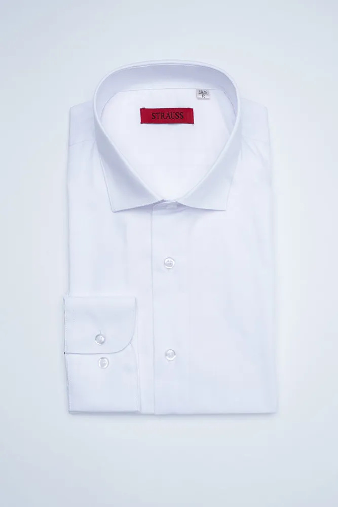 Modern Fit Solid Dress Shirt - White