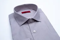Modern Fit Solid Dress Shirt - Silver