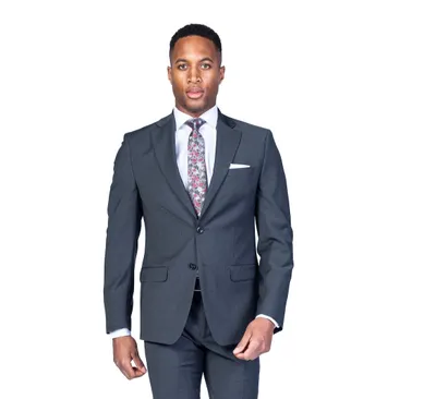 Slim Fit Solid Suit - Charcoal