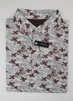 Floral Print Polo - Burgundy