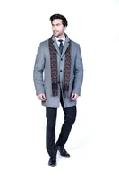 Solid Wool/Cashmere Topcoat with Zip Out Collar