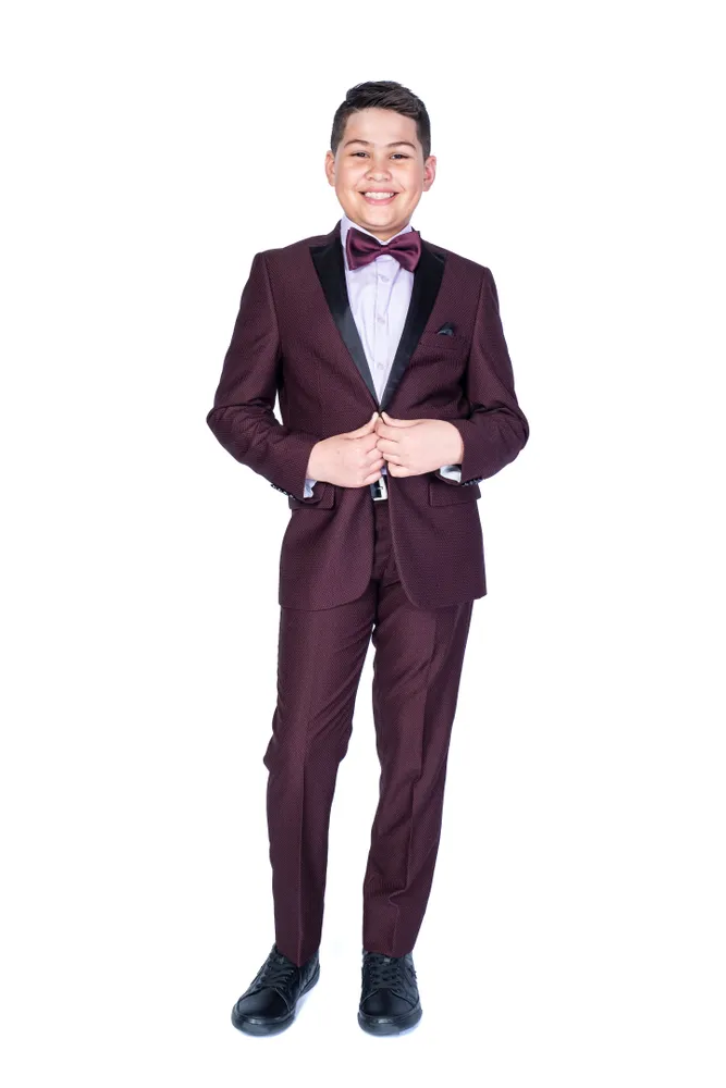 Boys Diamond Textured Tuxedo