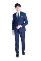 Slim Fit Solid Suit - Dark Blue