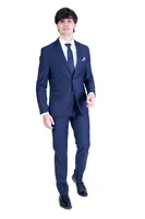 Slim Fit Solid Suit - Dark Blue