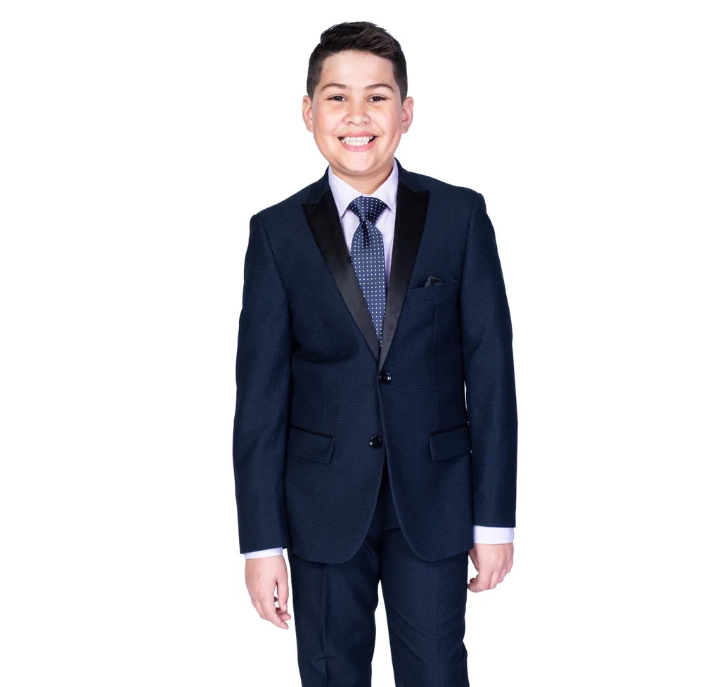 Boys Diamond Textured Tuxedo