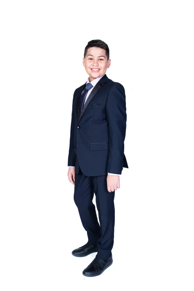 Boys Diamond Textured Tuxedo