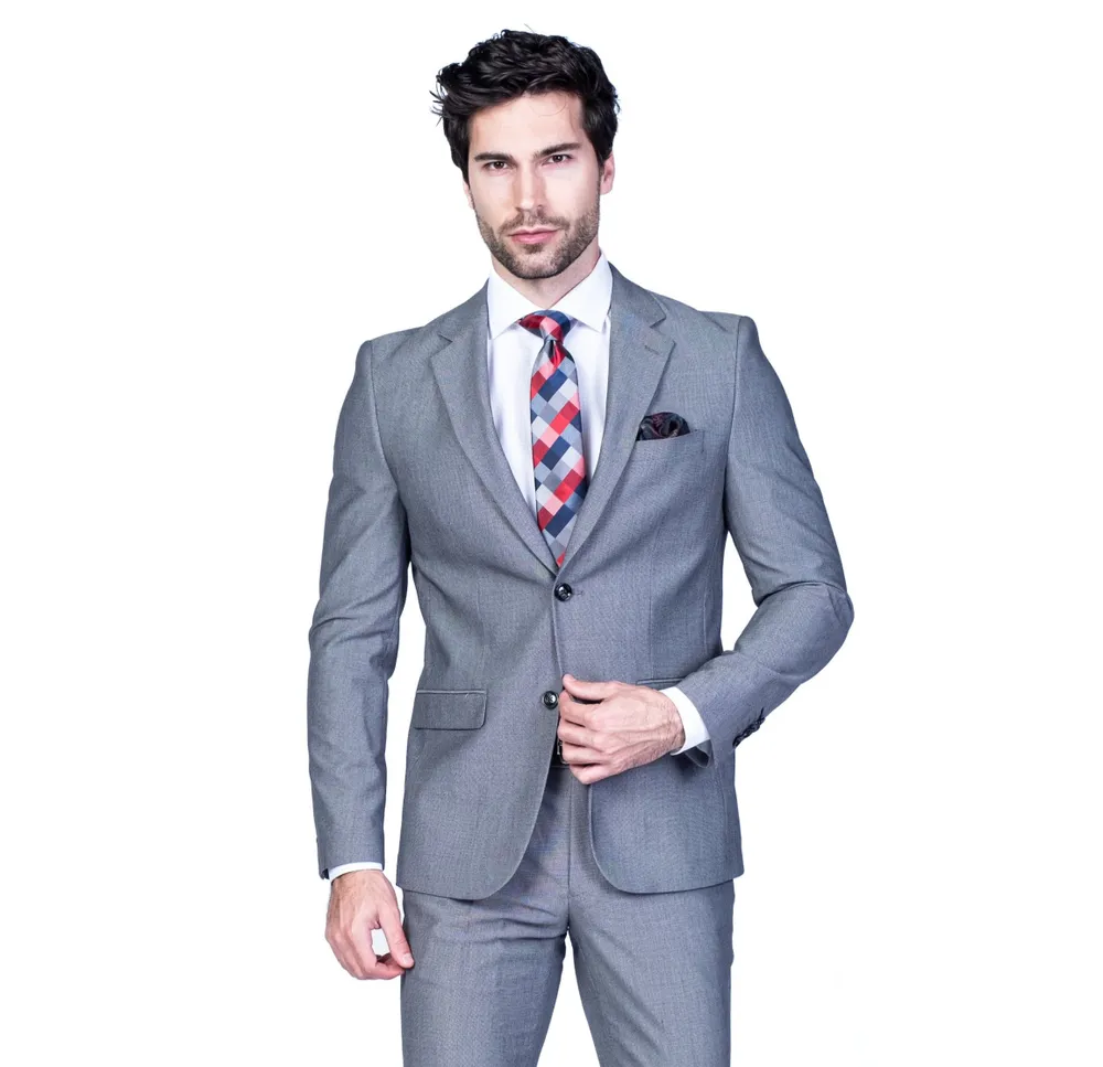 Extra Slim Textured Suit - Grey