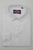 Kids Solid Dress Shirt - White