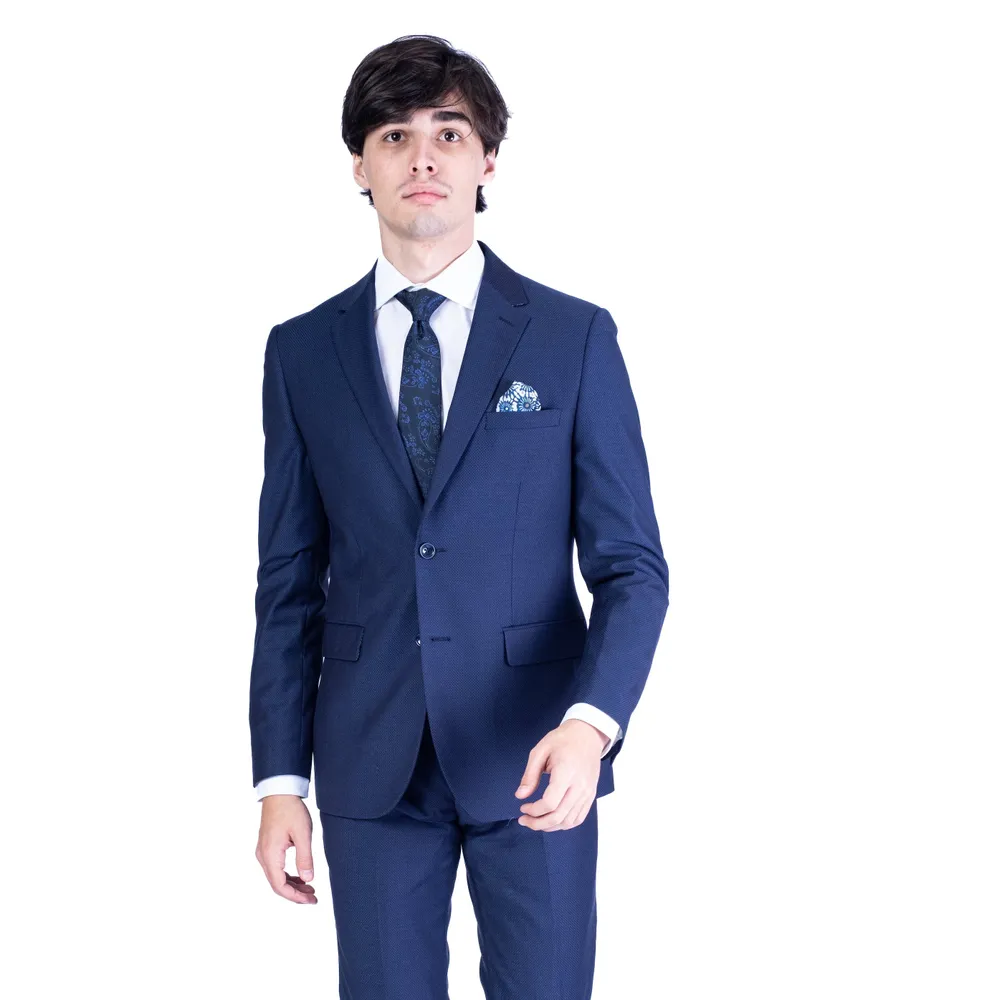 Slim Fit Solid Suit - Dark Blue