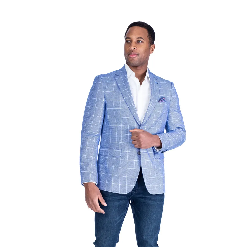 Window Pane Sports Jacket - Blue