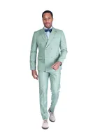 Double-Breasted Modern Slim Fit Suit - Green