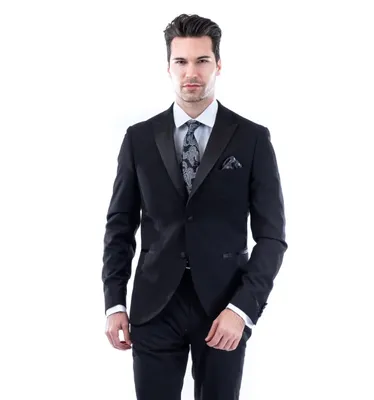 Solid Slim Fit Peak Lapel Tuxedo