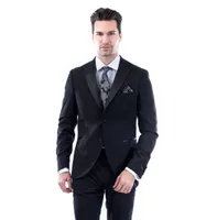 Solid Slim Fit Peak Lapel Tuxedo