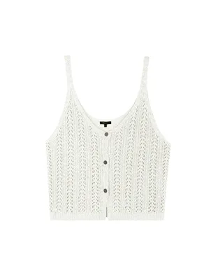 Button-Up Pointelle Tank