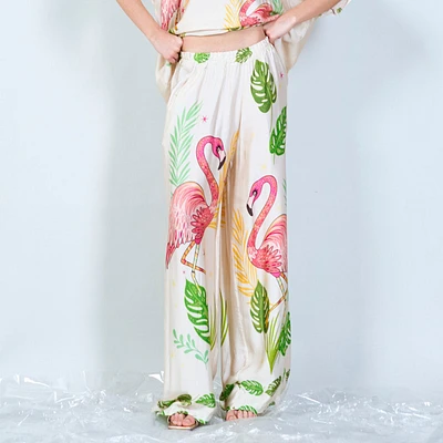 Flamingo Fun Silk Pant