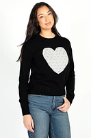Natalie Pearl Heart Embellished Sweater