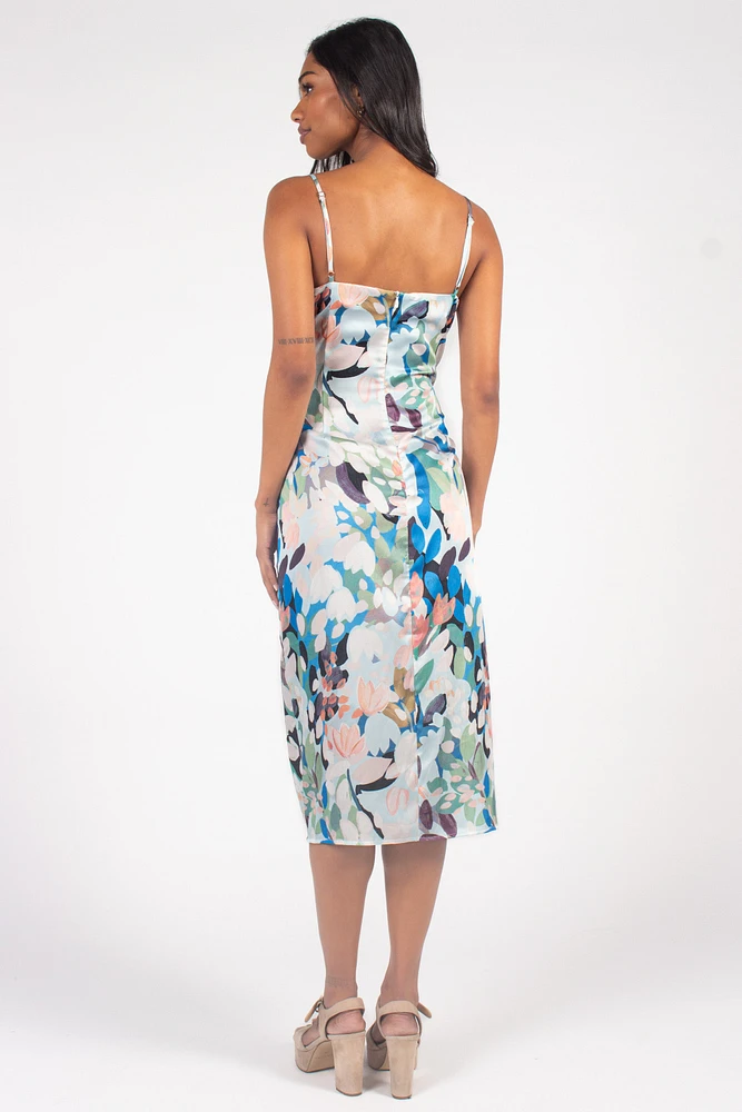 Emily Floral Print Midi Slip Dress