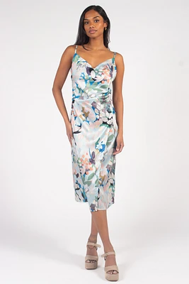 Emily Floral Print Midi Slip Dress