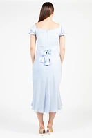 Cindy Satin Off-The-Shoulder Midi Dress