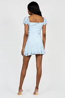 Melody Ruched Polka Dot Mini Dress