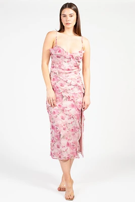 Maribelle Floral Ruffle Midi Dress