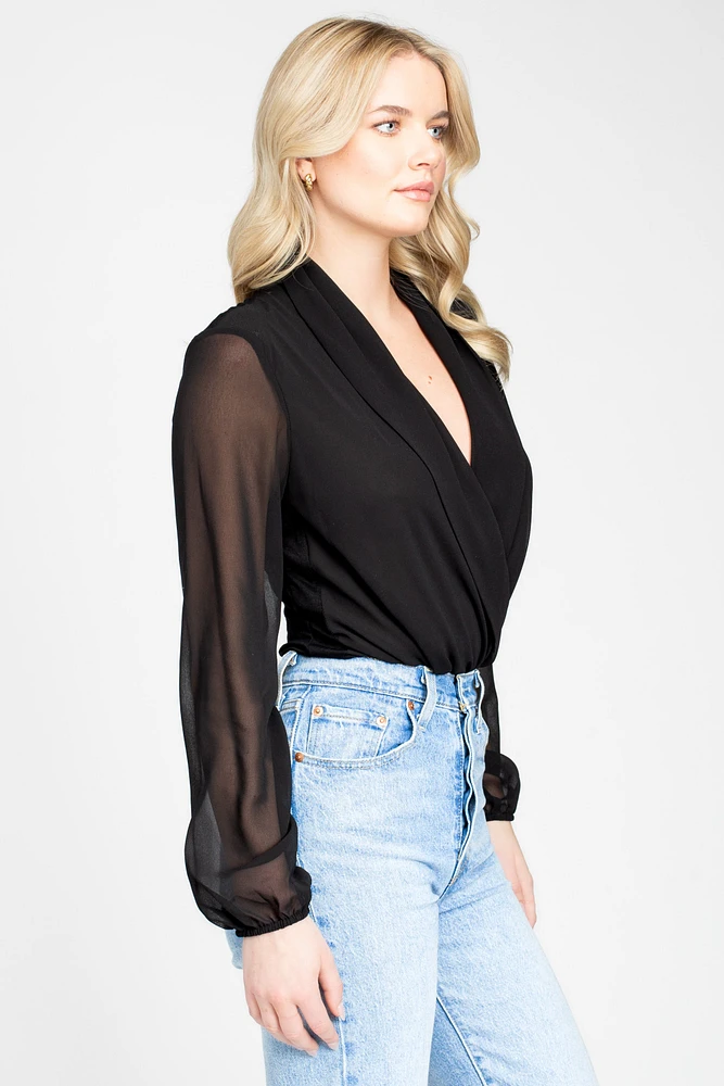 Isla Long Sleeve Chiffon Bodysuit