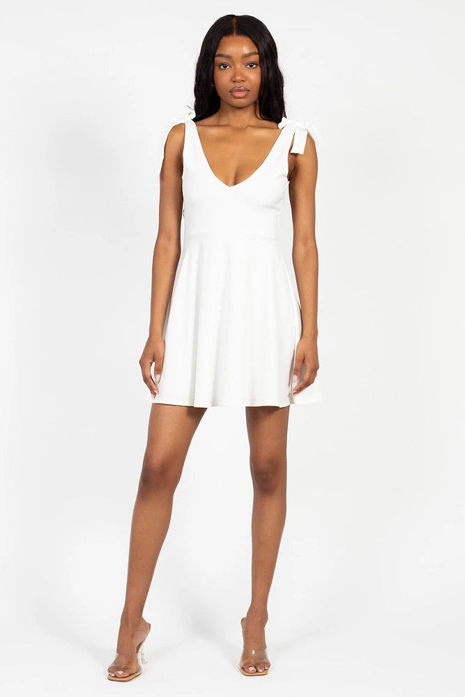 Gabriella Tie Shoulder Skater Mini Dress